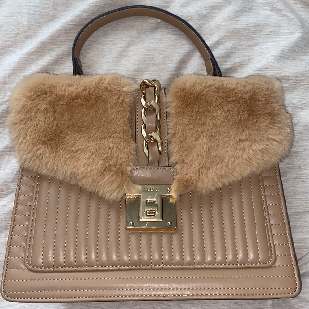 Brown , Nude , Furry Aldo Hand Bag